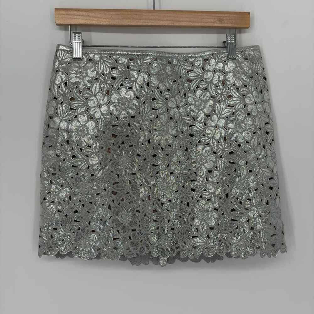 Michael Kors Metallic Leather Mini Skirt